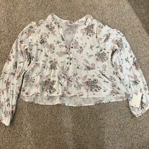 Lace Up Blouse NWT, sz S